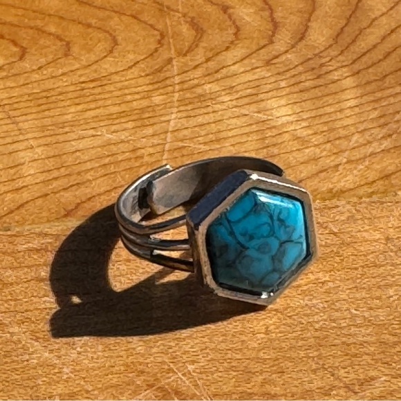 Lot of 4 Vintage Adjustable 90s Silvertone Rings lots of Sparkle Boho Costume - Picture 6 of 12